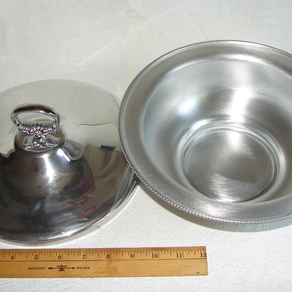 Vintage Mid Century Buenilum Aluminum 10" Covered Serving Dish, USA Made, MCM - Picture 10 of 10